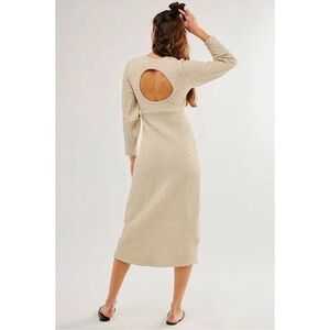 NWOT Free People Gabby Midi Crew Dress Cream Ivory Keyhole Back X-Small / Small